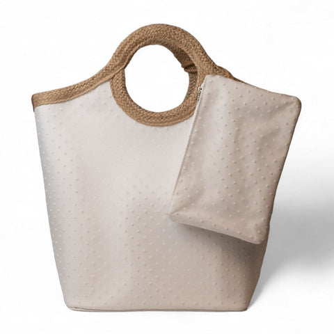 Women white Wicker HandBag #2306