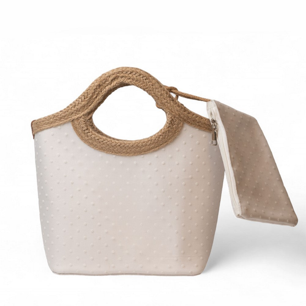 Women white Wicker HandBag #2311