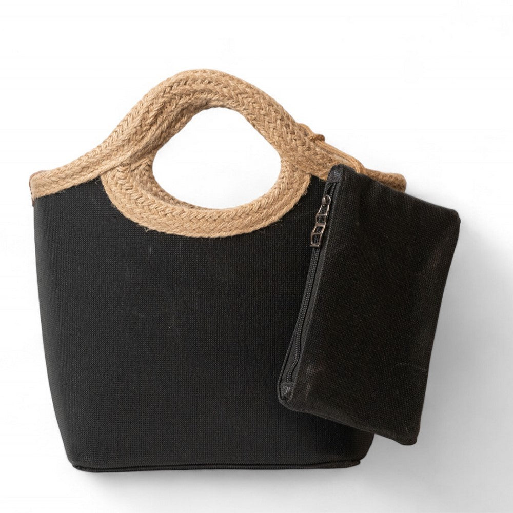 Women Black Wicker HandBag #2315