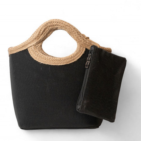 Women Black Wicker HandBag #2315