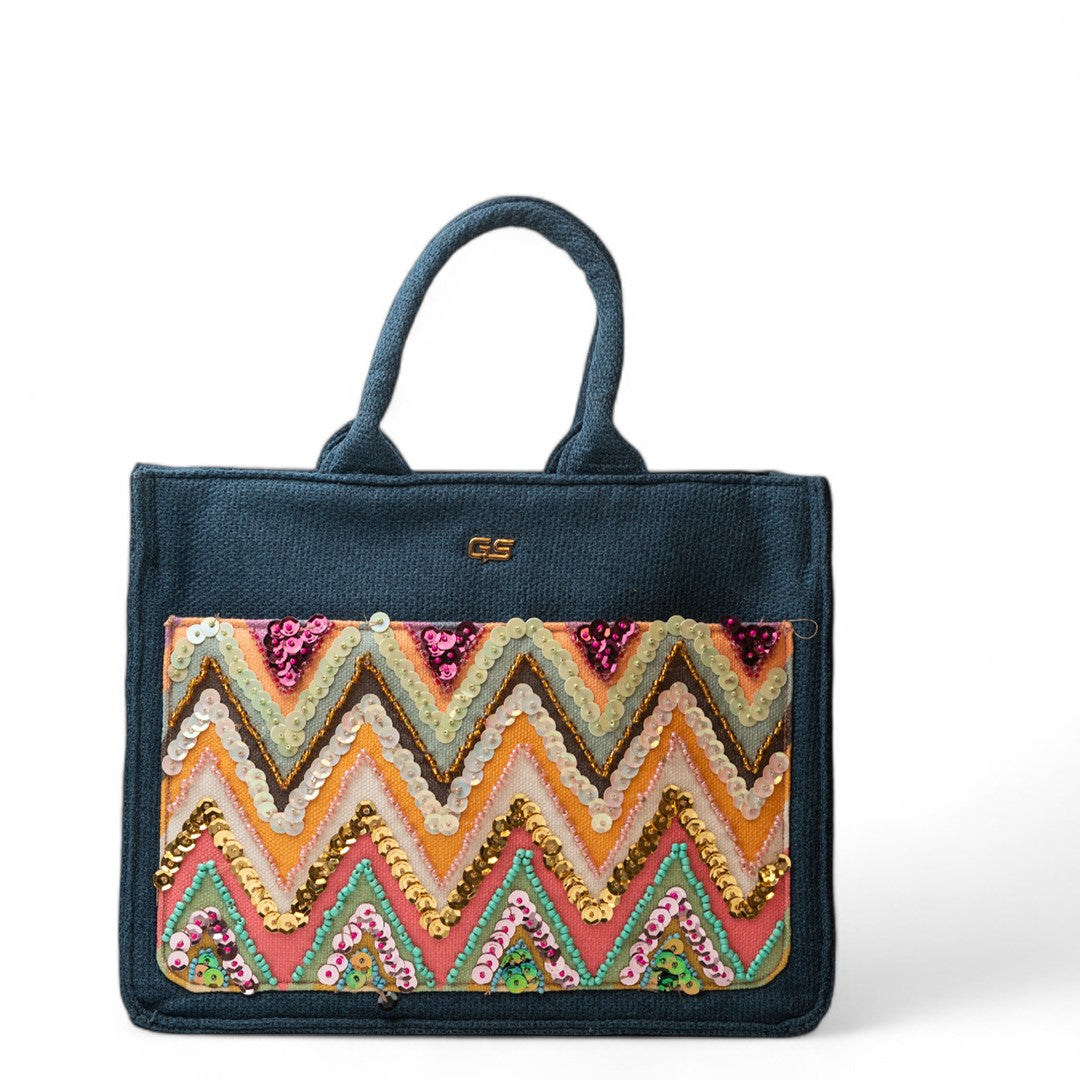 Women Navy Cloth HandBag #2323