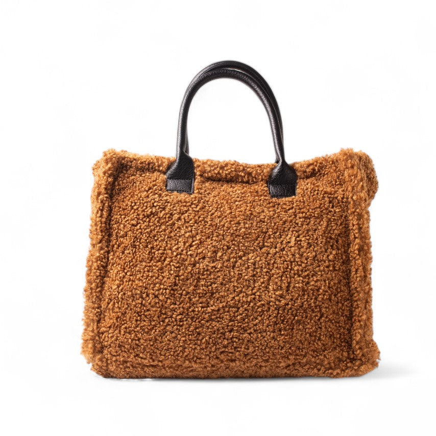 EuropeonUnion Women Brown Fur HandBag #2380