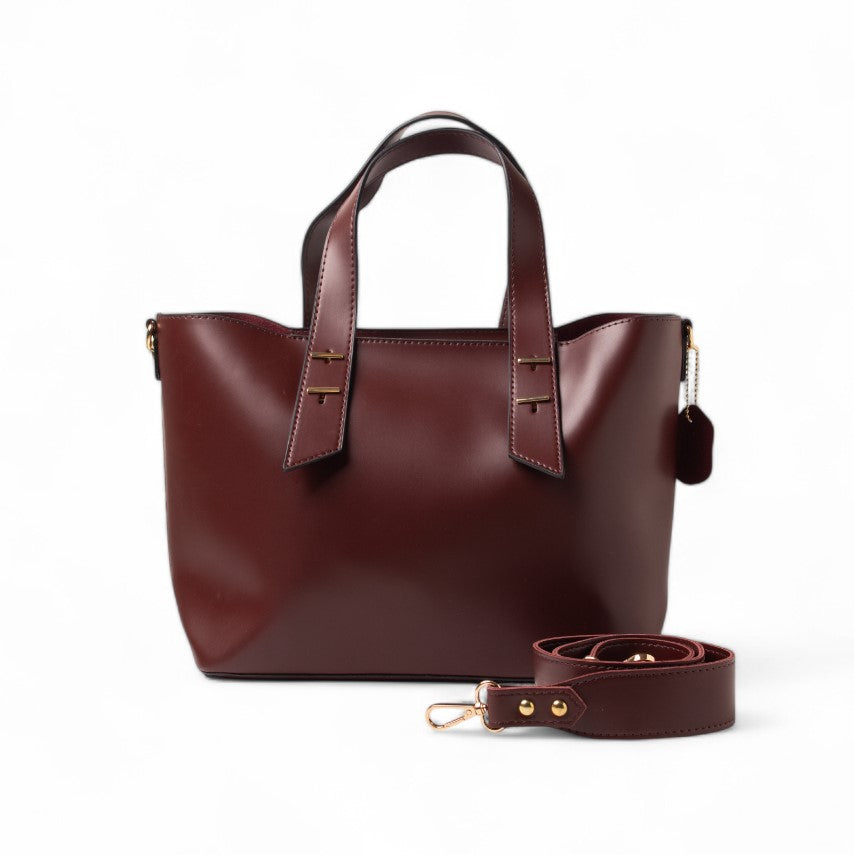 EuropeonUnion Women Red Leather HandBag #2386