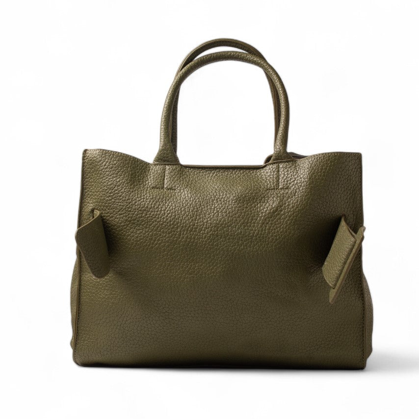 EuropeonUnion Women Kaki Leather HandBag #2402