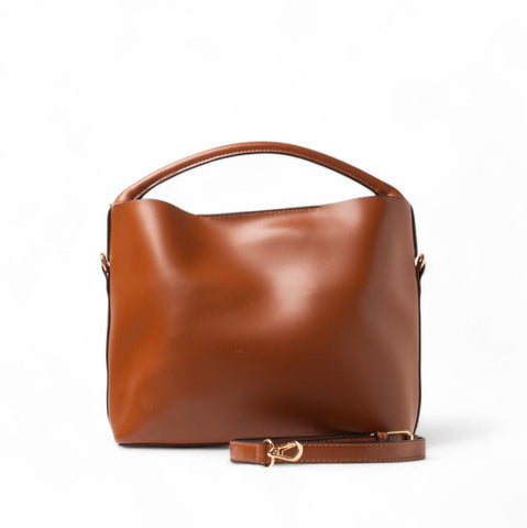 EuropeonUnion Women Brown Leather HandBag #2404