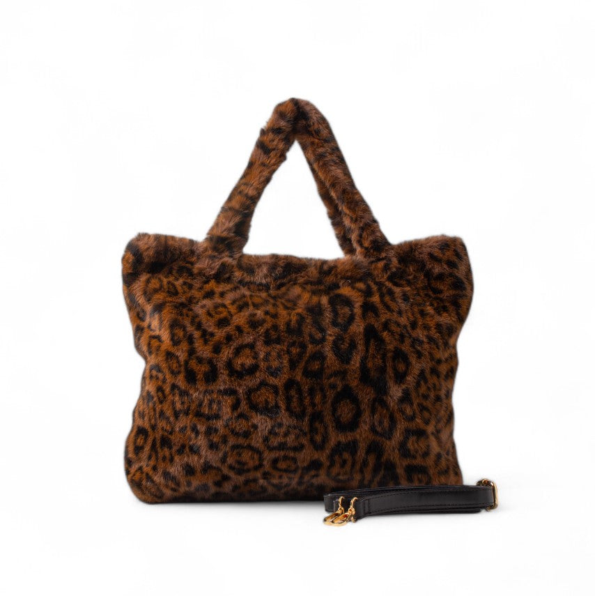EuropeonUnion Women Beige Fur HandBag #2413