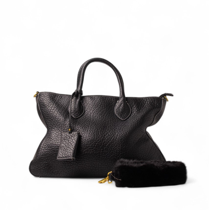 EuropeonUnion Women Black Leather HandBag #2422