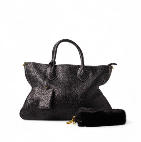 EuropeonUnion Women Black Leather HandBag #2422