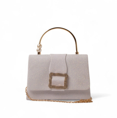 EuropeonUnion Women white Glitter HandBag #2430