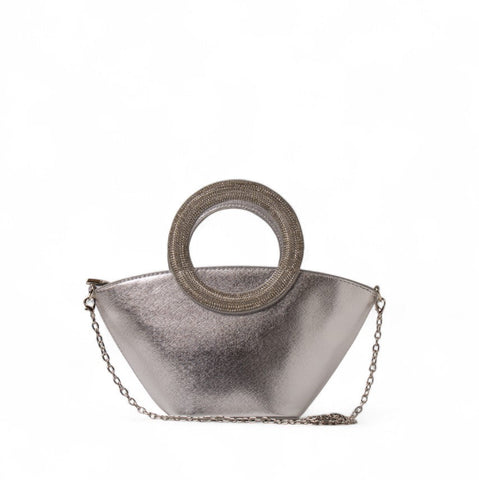 EuropeonUnion Women Silver Glitter HandBag #2436