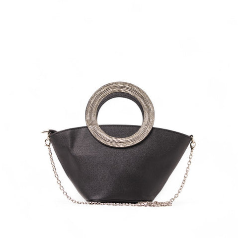 EuropeonUnion Women Black Glitter HandBag #2437