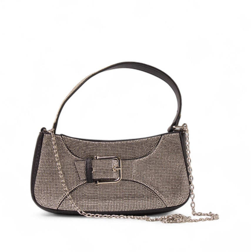 EuropeonUnion Women Black Glitter HandBag #2450