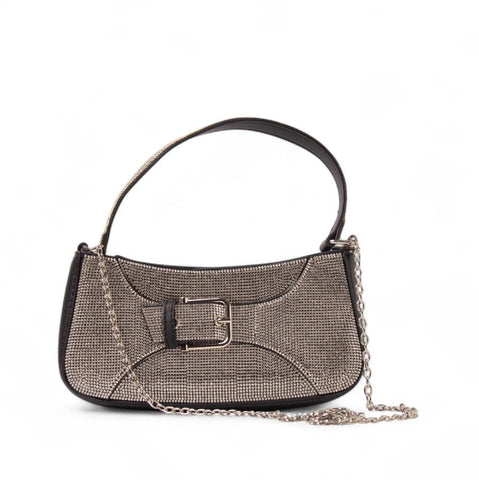 EuropeonUnion Women Black Glitter HandBag #2450