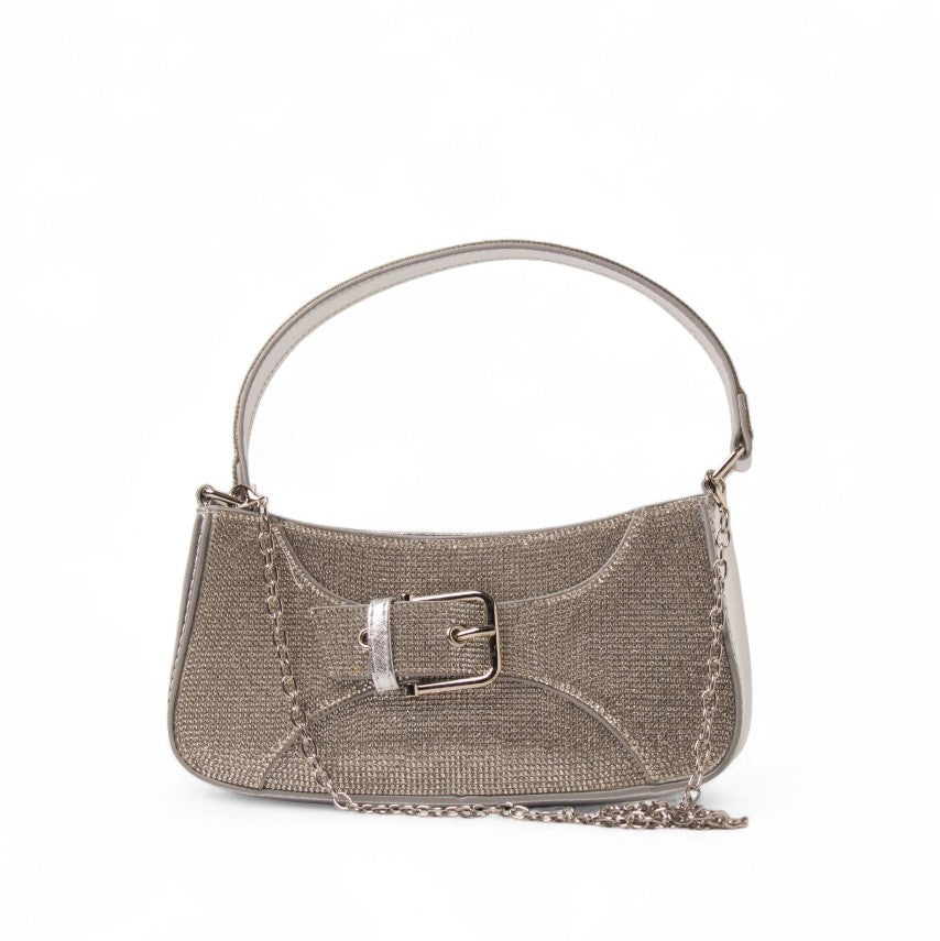 EuropeonUnion Women Silver Glitter HandBag #2451