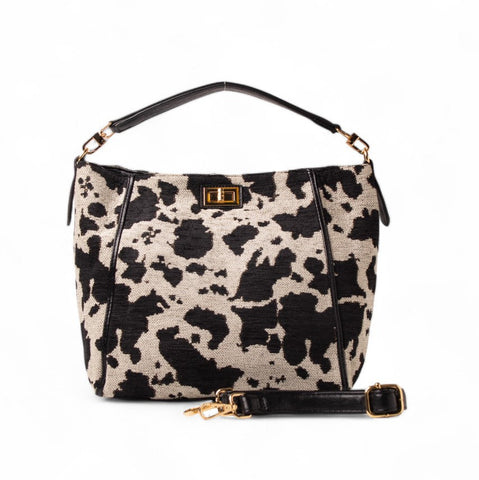 EuropeonUnion Women Black Cloth HandBag #2463