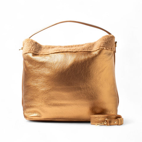 EuropeonUnion Women Gold Leather HandBag #2485