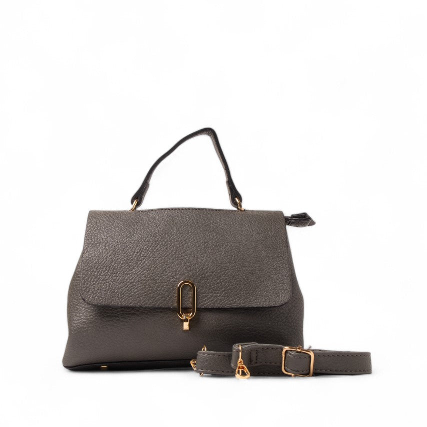 EuropeonUnion Women Grey Leather HandBag #2494