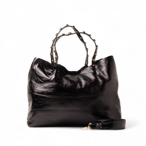 EuropeonUnion Women Black Leather HandBag #2496