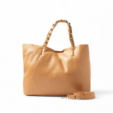 EuropeonUnion Women Beige Leather HandBag #2497