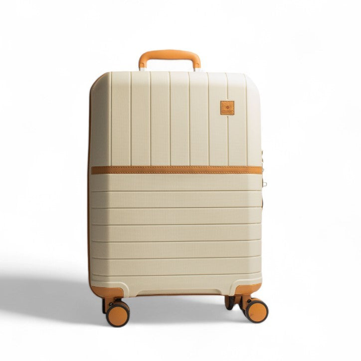 EuropeonUnion Beige Fiberglass Suitcase (Large) #2529