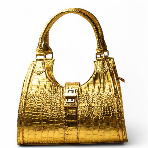 Women Gold Leather Bag #2562