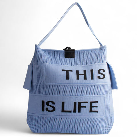 EuropeonUnion Women LightBlue knitwear HandBag #2642