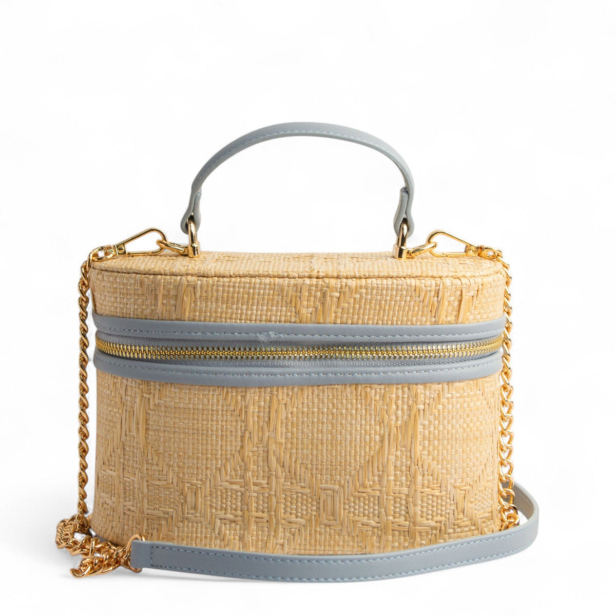 EuropeonUnion Women LightBlue Wicker HandBag #2663