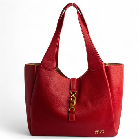 EuropeonUnion Women Red Leather HandBag #2675