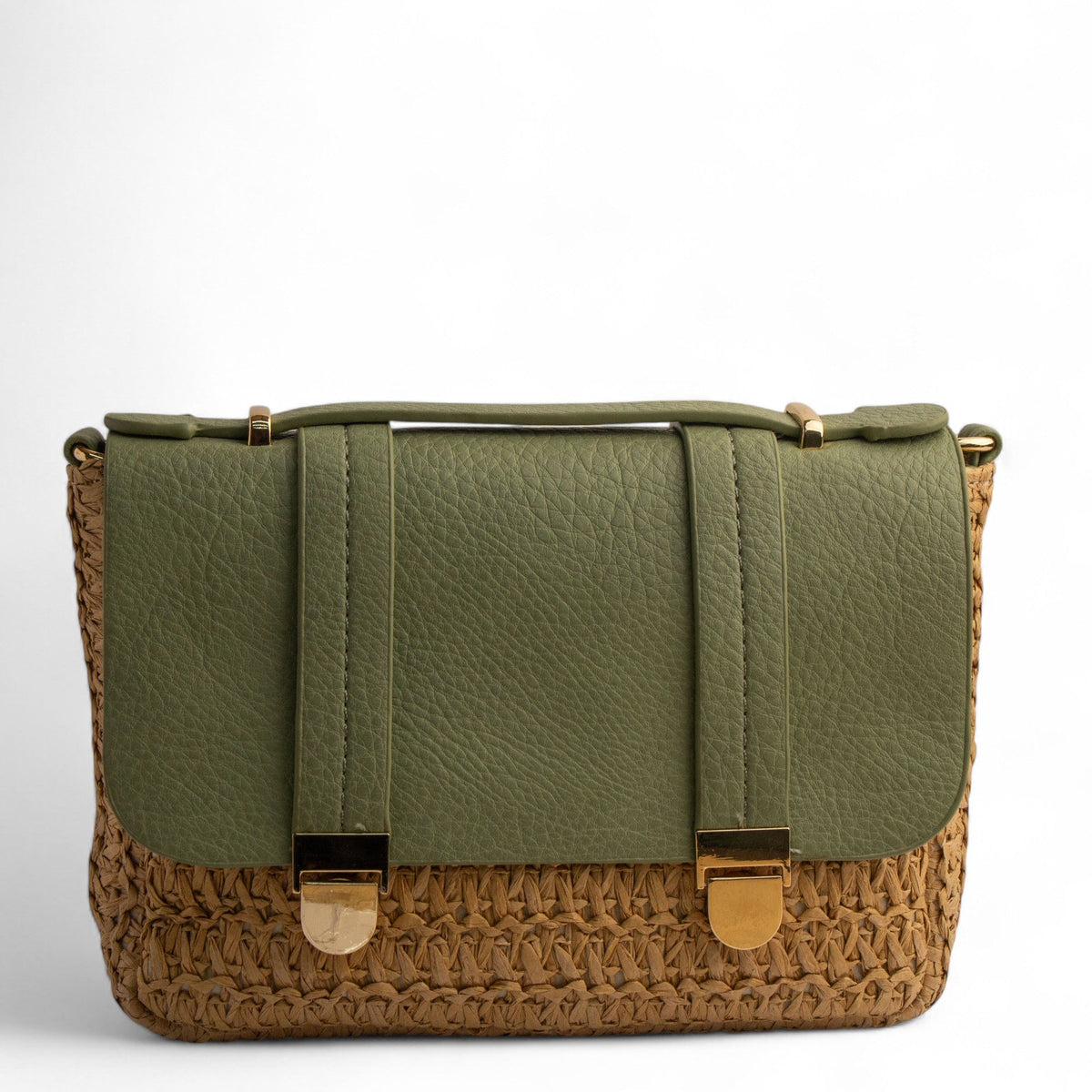EuropeonUnion Women Green Wicker HandBag #2730