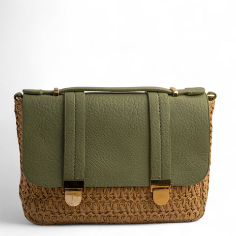 EuropeonUnion Women Green Wicker HandBag #2730