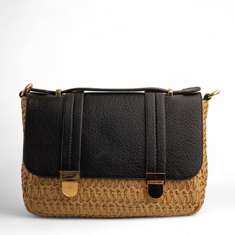 EuropeonUnion Women Black Wicker HandBag #2734