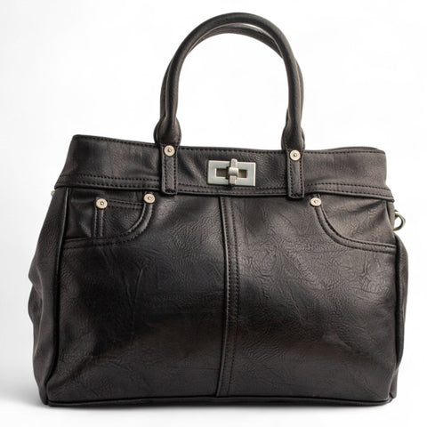 EuropeonUnion Women Black Leather HandBag #2763