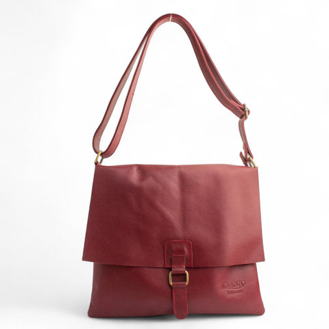 Women Maroon Leather HandBag #2775