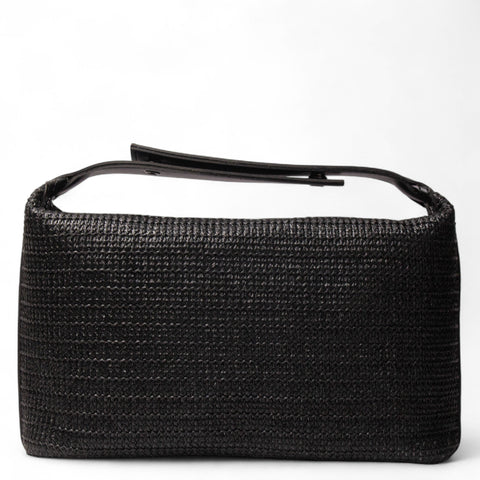 Women Black Wicker BeachBag #2792