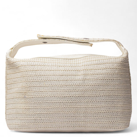 Women White Wicker BeachBag #2796