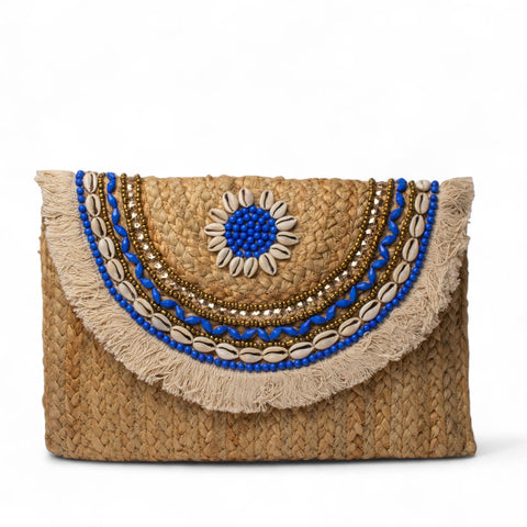 EuropeonUnion Women Blue Wicker BeachBag #2821
