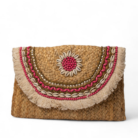 EuropeonUnion Women Pink Wicker BeachBag #2823