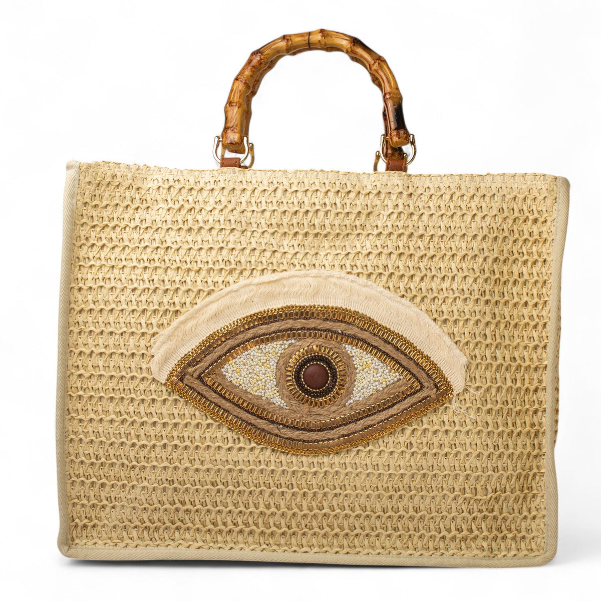 EuropeonUnion Women Beige Wicker BeachBag #2824