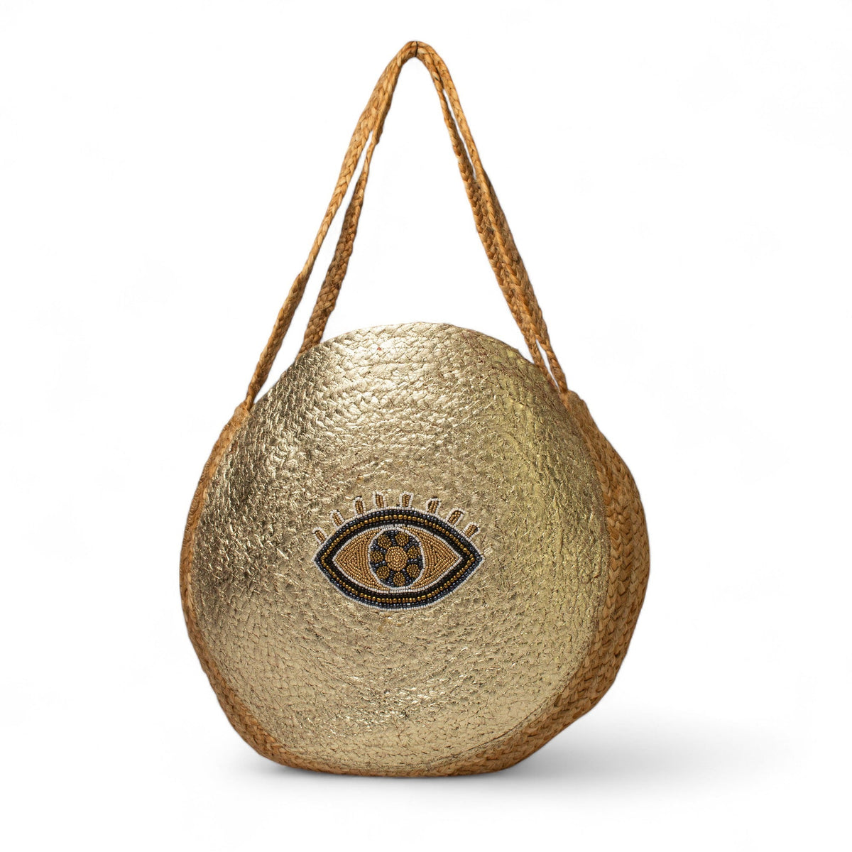 EuropeonUnion Women Gold Wicker BeachBag #2827