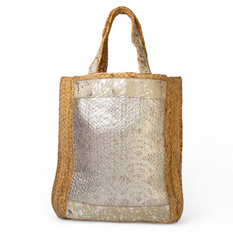 EuropeonUnion Women Silver Wicker BeachBag #2830