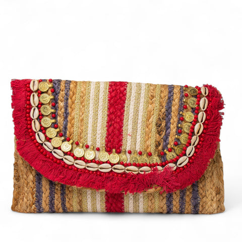 EuropeonUnion Women Red Wicker BeachBag #2832