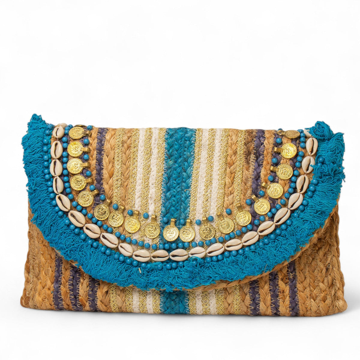 EuropeonUnion Women LightBlue Wicker BeachBag #2833