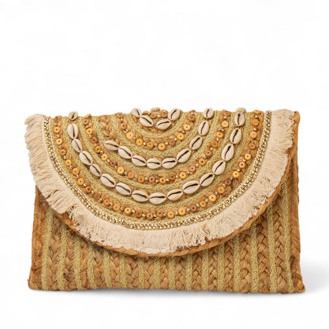 EuropeonUnion Women Gold Wicker BeachBag #2835