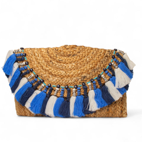 EuropeonUnion Women Blue Wicker BeachBag #2836
