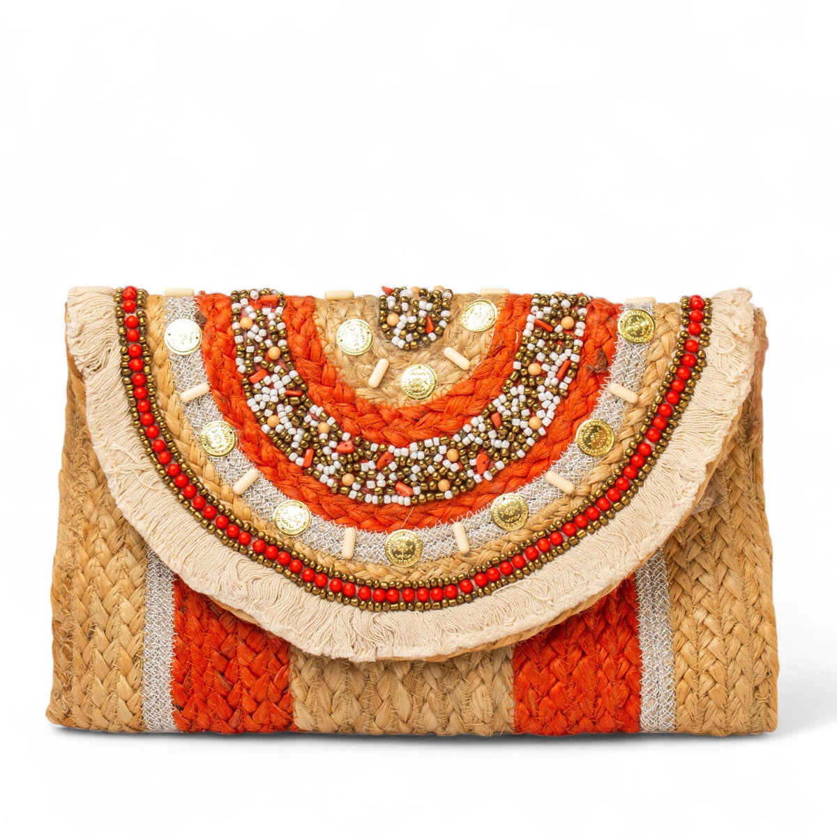 EuropeonUnion Women Orange Wicker BeachBag #2837