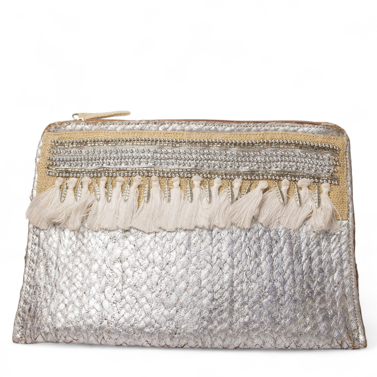 EuropeonUnion Women Silver Wicker BeachBag #2841