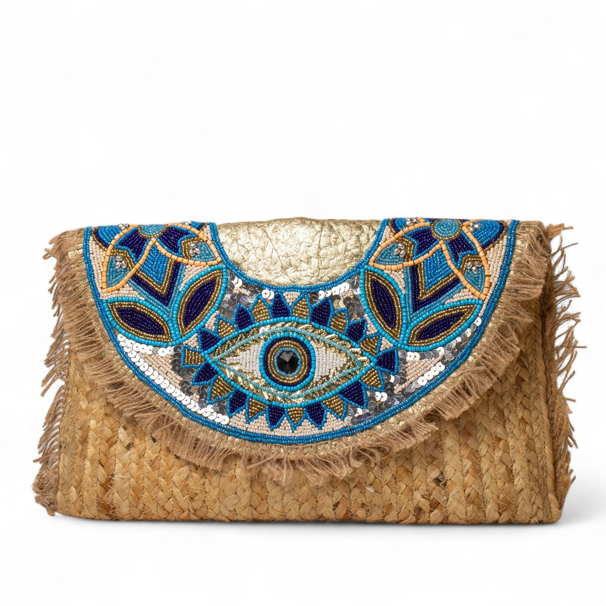 EuropeonUnion Women Blue Wicker BeachBag #2845