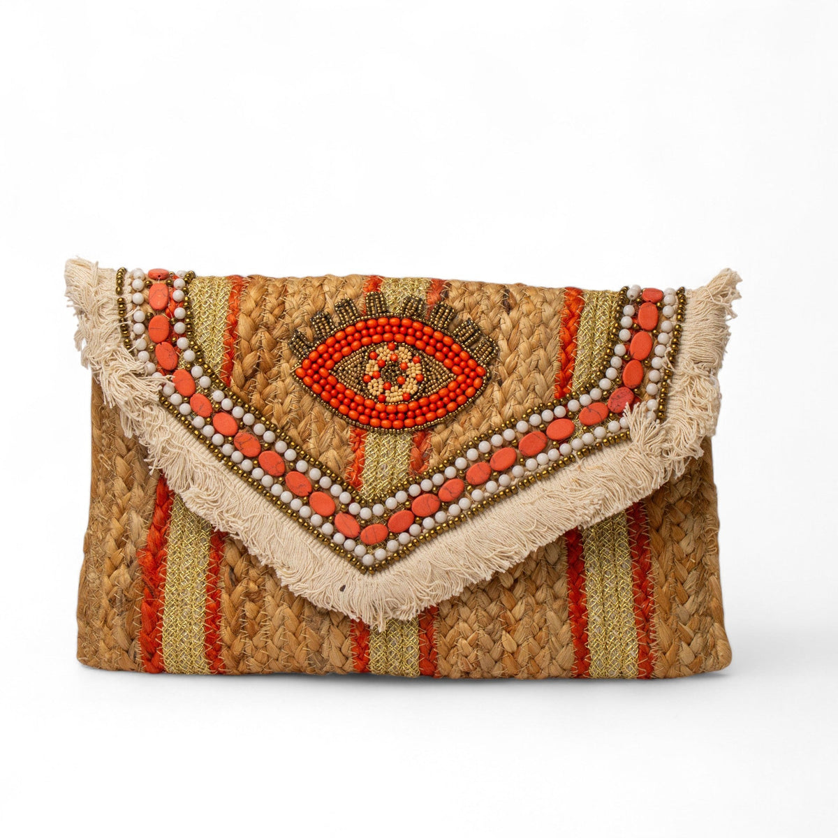 EuropeonUnion Women Orange Wicker BeachBag #2858