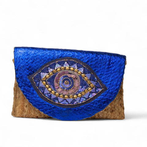EuropeonUnion Women Blue Wicker BeachBag #2860