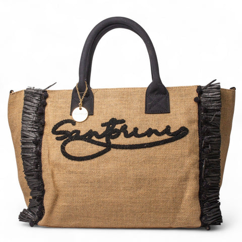 EuropeonUnion Women Black Cloth BeachBag #2875